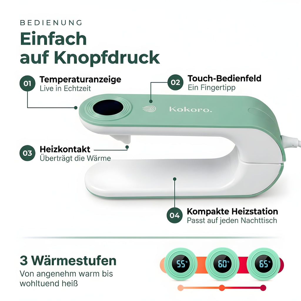 Kokoro Elektrische Nackenwärmflasche in Mint Snuggle