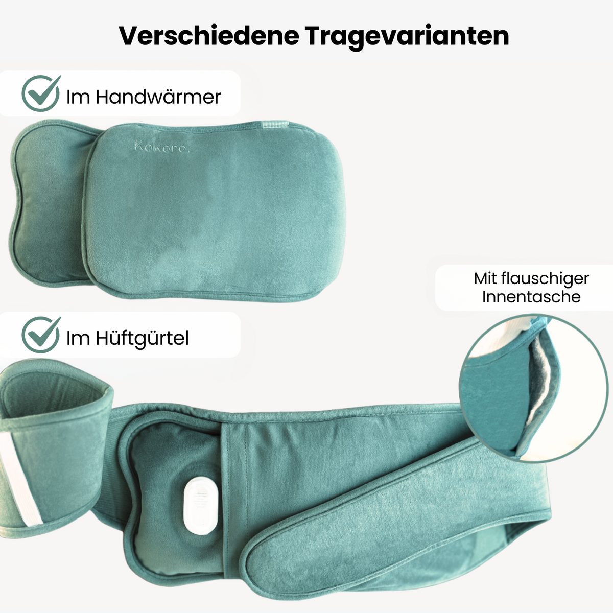 Kokoro Elektrische Wärmflasche Mint Snuggle